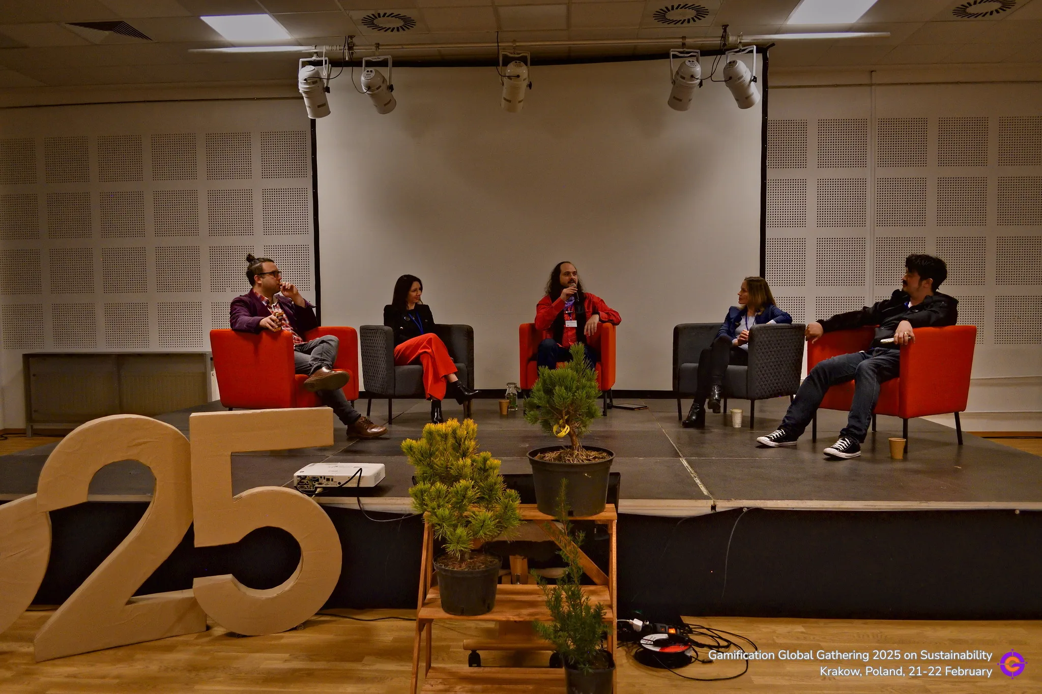 Gamification Global sustainability panel discussion stage setup