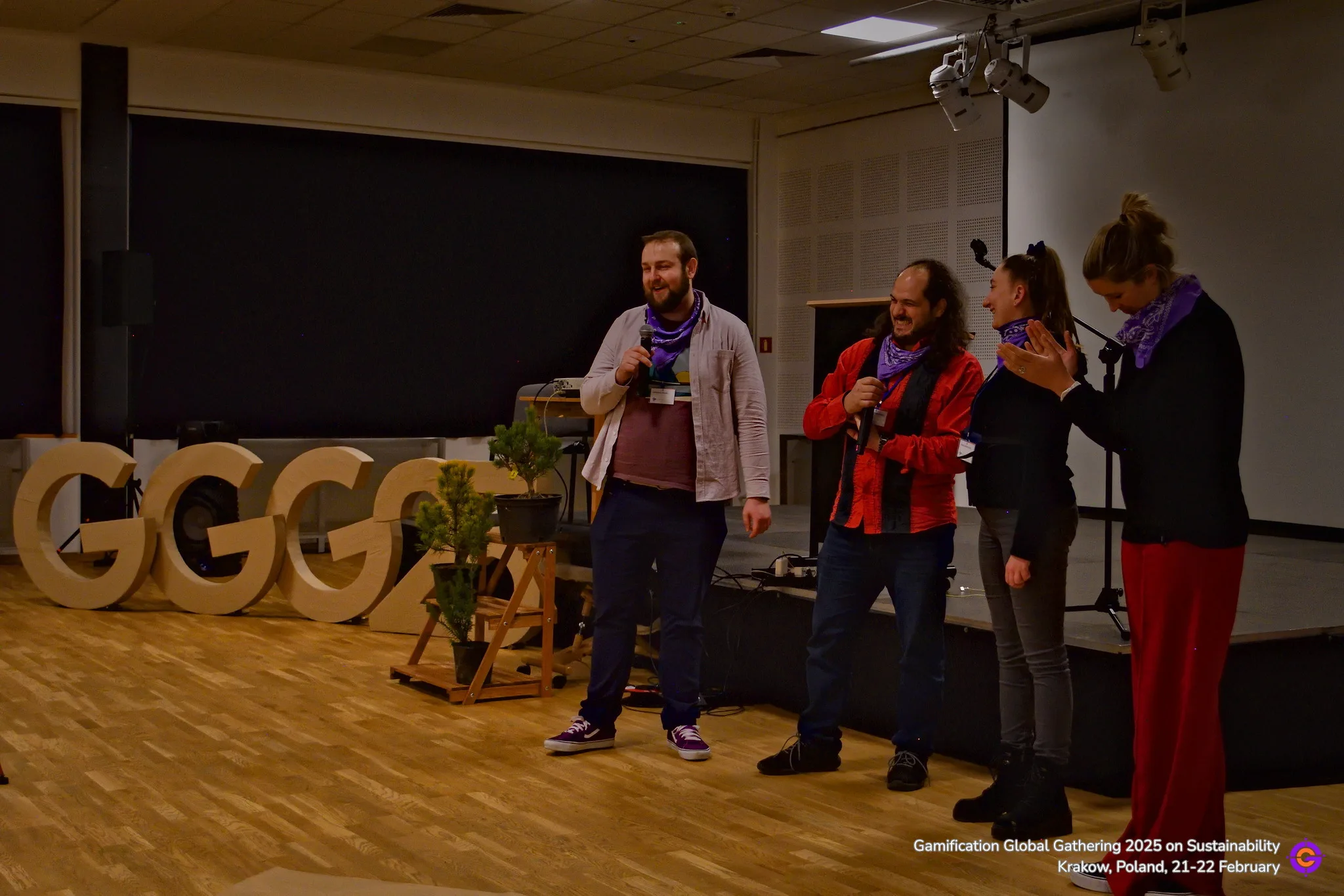 Gamification Global Gathering 2023 speakers on stage