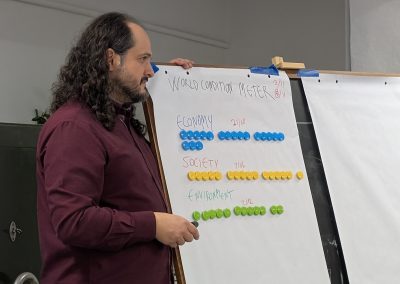 Man presenting results of the 2030sdgs game